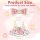 Bekleidung für 17 cm Plüschtier Puppen, Puppenkleidung Set mit Rosa Kleid & Haarschleife, Kuscheltier Kleidung Outfit Zubehör Set DIY Blind Box Puppe als Kinder Geschenke (Puppe Nicht enthalten)