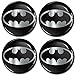 AOWIFT Lot de 4 autocollants 3D en silicone en forme de dôme pour centre de jante Batman Argenté 56 mm