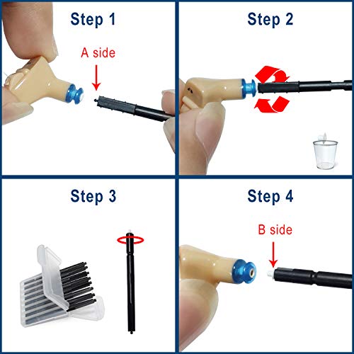 40-Pcs 1mm Phonak Hearing Aid Ear Wax Guard Filters Cleaning Tool Accessories Hearing Aid Wax Guard Filters for phonak, widex, Unitron and Resound Hear Clear Hearing aid Filters (Black Rod 5 Packs) - Thumbnail 6