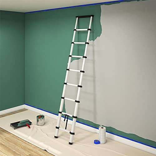 image for COSCO SmartClose Telescoping Aluminum Ladder with top Cap (300-lb Capa