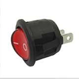 Generic Sunnyskar 20pcs Round Rocker Switch Red Rocker On-Off Switch 2 Pins 6A 250V Switch for Cars Electric Accessories