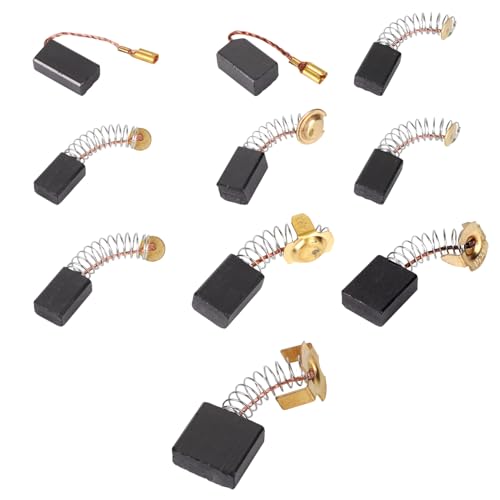 60pcs Electric Motor Carbon Brushes Set, 10 Sizes Electric Motor Brushes Accessories Parts Replacement for Power Tools Drills Saws Grinders Repair & Maintenance