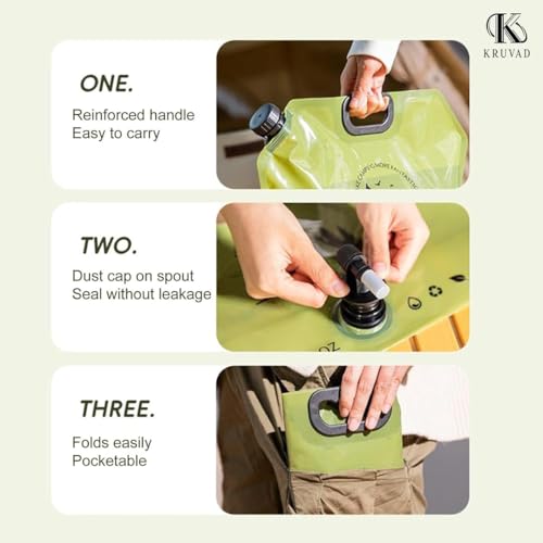 Image of 8 Liter Folding Water Storage Bag for Cycling, Picnic, Outdoor Camping, Road Trip, Traveling Water Carrier Supplies Bag and Container,Drinking Water Container Tank (Multicolour) (1)