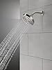 Delta 6-Setting Brushed Nickel Shower Head with High Pressure Spray, 6 Inch Round Shower Head, Showerheads, 1.75 GPM Flow Rate, Stainless 52535-SS