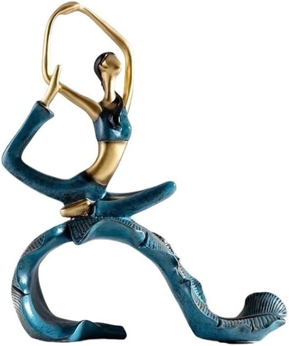 デスクデコレーション クリエイティブヨガアクションガールモデリングクラフト絶妙な樹脂抽象フィギュア彫刻、23 * 8 28cm
