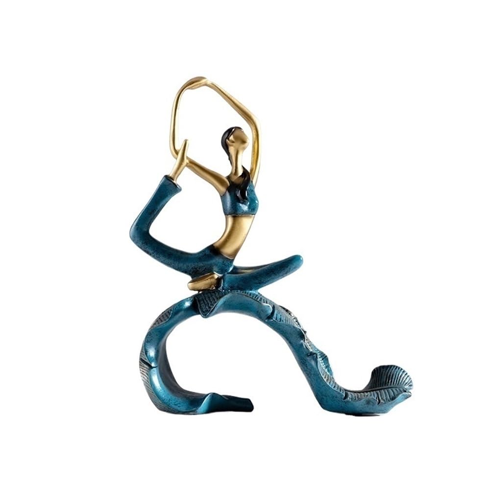 QINGGANG-0224 Desktop Decorations Creative yoga action girl modeling crafts exquisite resin abstract figure sculpture,23 * 8 * 28cm