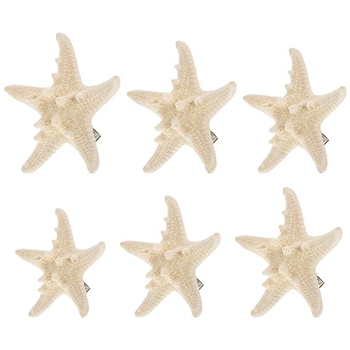 Beaupretty Sea Star Hair Clip 6 pcs Ocean Style Barrette for Women and Girls Resin Hair Accessories for Prom Party Gatherings 1.96 X 1.57 X 0.78 in