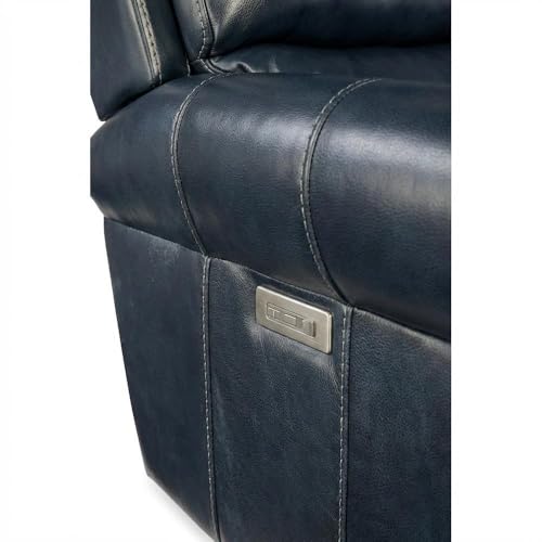 Sillón reclinable cuero azul con respaldo eléctrico miniatura 7