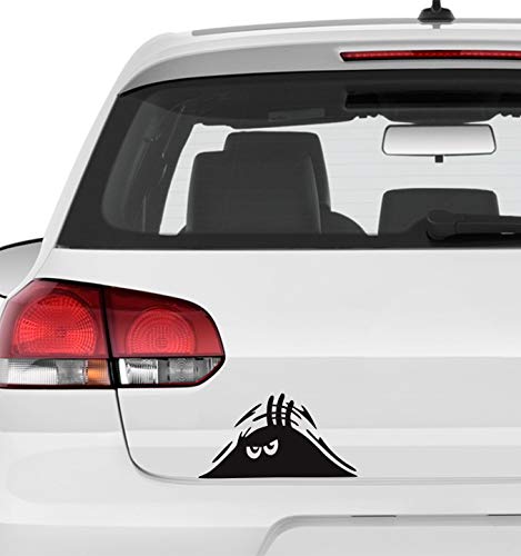 Sunset Graphics & Decals Peeking Monster Decal Vinyl Car Sticker Scary Eyes Waterproof Self-Adhesive For Laptop Ipad Window Wall Truck Computer Skateboard Refrigerator | Black | 7.5 Inches | Sgd000165 #TOP1