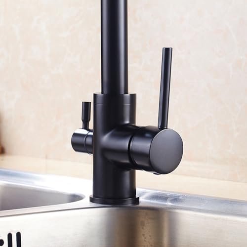 Filtro de agua de grifo de cocina de 3 vías, mezclador de boquilla giratoria de 360° para agua potable caliente y fría, filtro de grifo fácil de instalar para agua limpia y purificada en casa