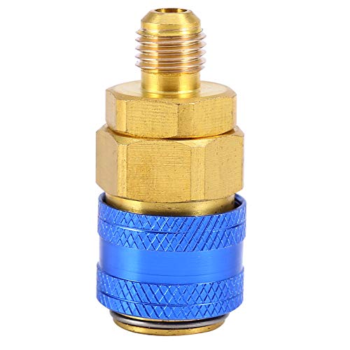 Adaptadores de latón Akozon para aire acondicionado automotriz R134a, acoplador rápido para lado alto y bajo miniatura 2