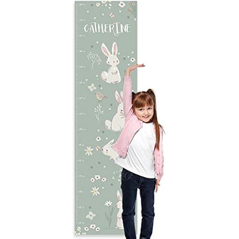 Paper Themes Personalised Height Chart with Cute Rabbits Cover