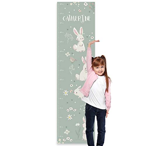 Paper Themes Personalised Height Chart - Cute Rabbits