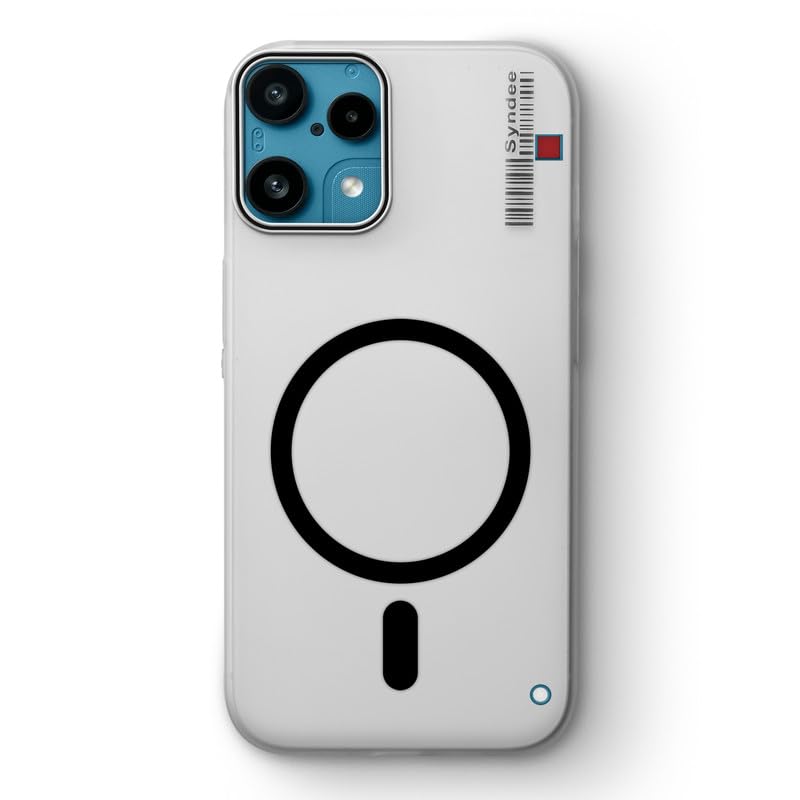 Image of Mr. Case Back Cover for Nothing Phone 3A Lite 5G Elegant Frosted White Translucent Back Only Compatible with Wireless Magnetic Accessories | Anti-Scratch Shockproof Phone Case - Black