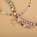 Denifery Boho Colorful Beaded Layered Head Chain Starfish Pendant Forehead Chain Colorful Beaded Head Jewelry Beach Costume Hair Accessories for Women