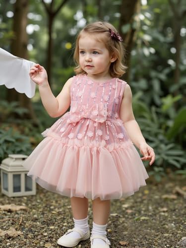 FANCYINN Fairy Dresses for Girls Bowknot Sleeve A-Line Ruffle Tutu Dresses Party Birthday Formal Princess Dresses2