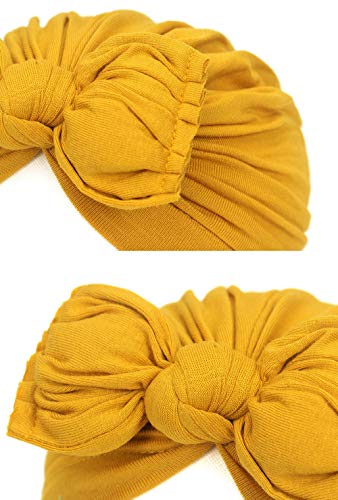 Qandsweat Baby Girls' Hats & Caps Knotted Turban Cute Toddler Hat Hair Accessories 3-36M (Soft6-8 Pack) #TOP3