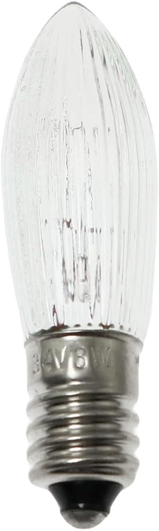 10PCS E10 Olive-Shaped Bulb 3W 23V 9x45MM/0.35x1.77Inch European Special Screw Base Clear Bulb