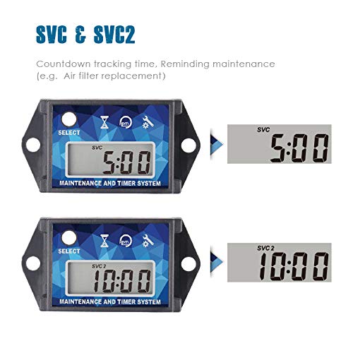 Runleader Small Engine Hour Meter,Digital Tachometer,Maintenance Reminder,Max RPM Recall,User Shutdown,for ZTR Lawn Mower Tractor Generator Marine Outboard ATV Jetski Motor and Gas Powered Equipment