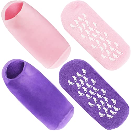 Moisturizing Socks Gel Socks Spa Socks Women Soft Moisturizing Gel Socks Foot Cream for Dry Cracked Feet Dry Skin Repair Moisture Heel Socks for Personal Care Gifts for Women Men Women Size US 7.5-10