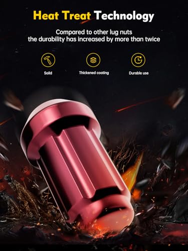 Image of MIKKUPPA M12x1.5 Lug Nuts, Rose Pink 20PCS Closed End Spline Lug Nuts | Replacement for 1994-2013 Impala, 1998-2022 Accord /CRV /Civic, 2003-2008 Pilot Aftermarket Wheel