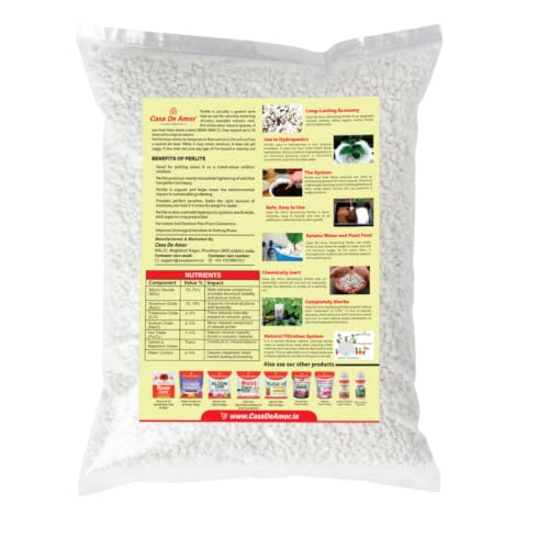 Image of Casa De Amor Perlite for Hydroponics & Horticulture, 250 gm | Terrace Gardening Soil Conditioner, Healthy Root Growth, Retains Moisture, Allows Aeration