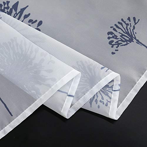 Heichkell Voile Net Curtain with Loops "Dandelion" Transparent Short Curtains with Digital Print Bistro Curtain Kitchen W x H 120 x 45 cm - Image 4