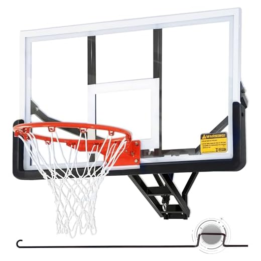 Defulion 54.5" Wall Mounted Basketball Hoop ，Shatterproof PC Backboard Basketball Goal with Adjustable Height for Garage, Indoor & Outdoor Use