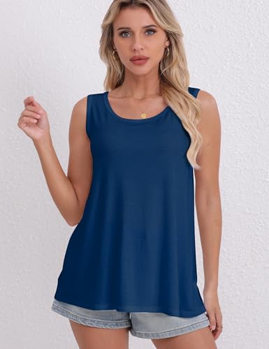 BQTQ 3 Pack Womens Tank Tops Loose Fit Summer Scoop Neck Tops Sleeveless Shirts2