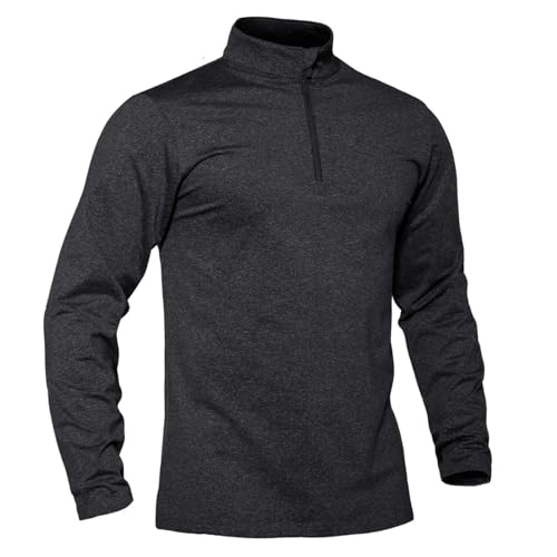 TACVASEN Herren Basic Shirts Ski Sportshirts Laufen Funktionsshirts Winter...