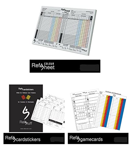 RefSorganiser – Football Soccer Referee Match Equipment Data Wallet Organiser inc Equipment: Cards, Whistle, Game Cards, Match Sheets, Lanyard, Pencil and Coin