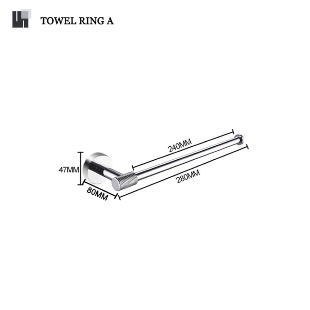 Elegante set di accessori da bagno in acciaio inox cromato, mensola da bagno zigrinata, porta asciugamani, gancio per accappatoio e porta carta igienica, include elegante anello per asciugamani
