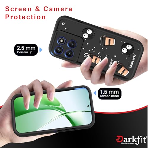 Image of DARKFIT Back Case Cover Compatible with Motorola Edge 60 Fusion | Cute Fun Cartoon Ball 3D Coffee Silicone Case | Body Protection | Camera Protection | Shock Proof | Color Black | Pack of 1