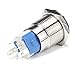 DIGITEN 19mm Automotive Waterproof Momentary Stainless Steel Metal 12V Blue Power Symbol LED Light Push Button Toggle Switch ON/Off