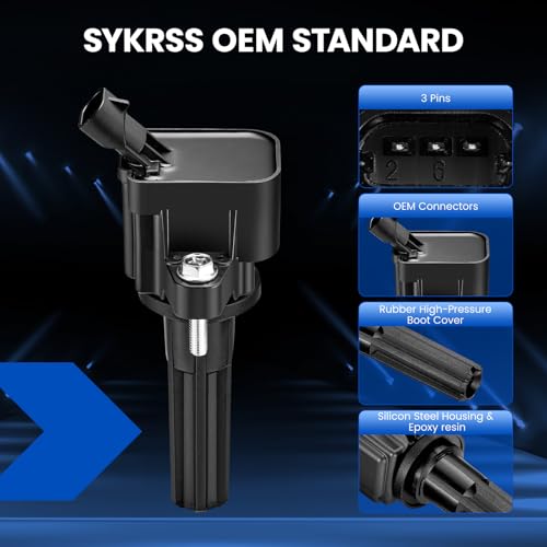 Image of Set of 6 Ignition Coil UF497 Compatible with GMC Envoy XL Compatible with Chevy Trailblazer EXT, 9-7X, Rainier, Ascender 4.2L L6 Replacement UF-497 12612369 12629472