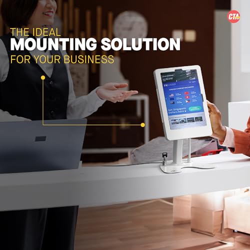 Image of Dual Kiosk Stand - CTA Dual Security Kiosk Stand with Locking Case and Cable for iPad 11th Gen A16 11 inch - 10th Gen 10.9 inch - 11 inch Pro - Air 4 & 5 Gen - White (PAD-ASK109W)