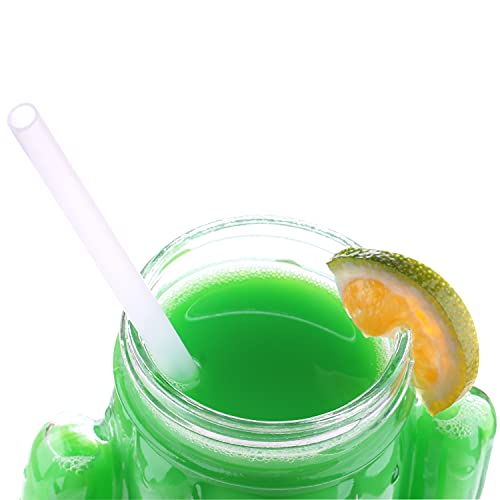 DAKOUFISH 15 inch Long Reusable Clear Plastic Replacement Drinking Straws for 128 oz & 100 oz & 64 oz water bottles,Tumblers, Set of 12 with Cleaning Brush (15inch, Clear)