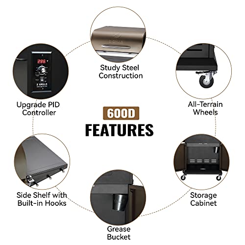 Z Grills Wood Pellet Grill And Smoker With Pid Controller, 572 Sq. In Cooking Area, Direct Flame Searing, 600D #TOP2