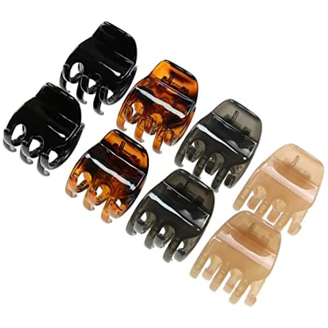 minihope Women's And Girls`s Classics 8 Medium Claw Clips, Great for Easily Pulling Up Your Hair,Pefrect for All Hair Types, Plastic Material, classic color combination, 8 Count (Pack of 1) Cover