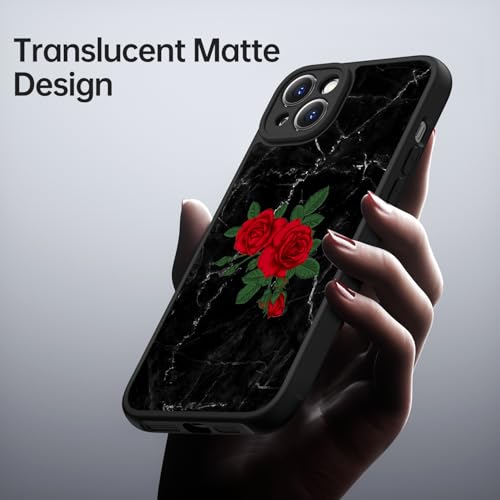 Coque iPhone 14 Plus antichoc transparente mate fleurie avec vitre ecran