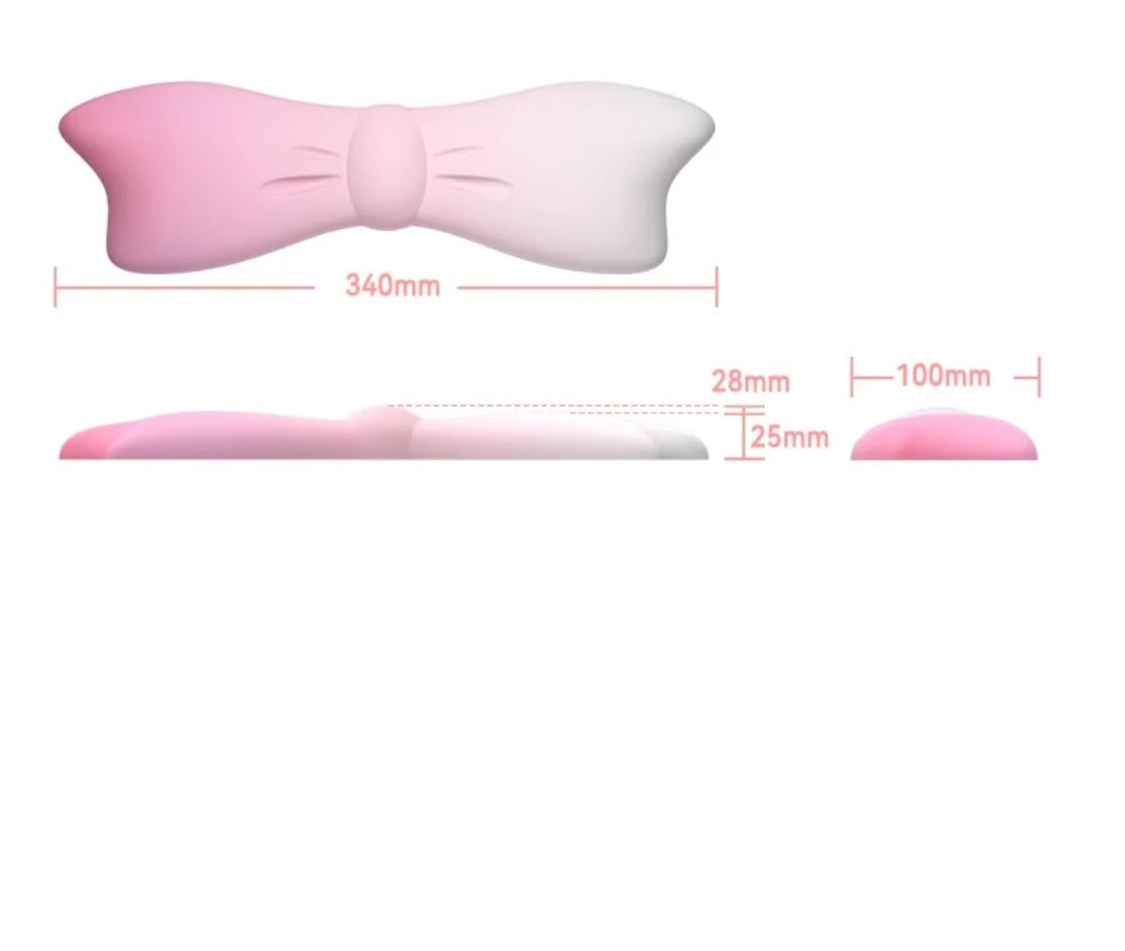 Handgelenkauflage für Tastatur Cute Bow Keyboard Wrist Rest Non-slip Rubber Base Memory Foam Suitable For 100 Keys 87 68keys Mousepad(Color1)