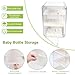 Baby Bottle Organizer,3/4 Tier Bottles Storage Organizers,Clear Station Organizer ContainerClear Baby Bottle Storage Organizer For Countertop And Cabinet,Ideal for Bottles, Pacifiers,Pump Parts