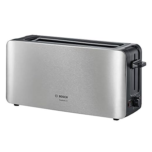 Bosch TAT6A803 Tostador compacto, centrado automático del pan, función descongelación, 1.090 W, acero inoxidable/negro