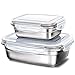 Produktbild GA Homefavor Lunchbox Edelstahl Lebensmittel Obst Salat Container (Weiß, 2er Set)
