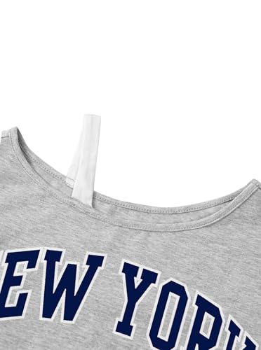 Image of Girls Off The Shoulder Tops Asymmetrical Short Sleeve Crop Top Cute Summer Tee Shirts