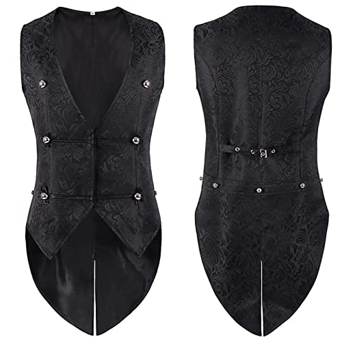 Falda larga steampunk combinación con chaleco gótico de doble botonadura medieval 2