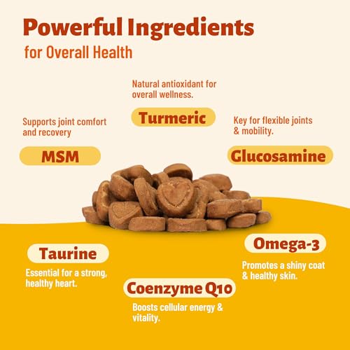 220g Vitamins Supplements and Taurine for Dogs - Multivitamin for Dog Chewables with Glucosamine,Omega 3,MSM - Support Hip & Joint,Skin and Coat,Immunity,Digestive Health - Image 4