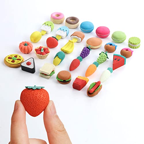 Mr. Pen- Food Erasers, Erasers, 30 Pcs, Puzzle Erasers, Take Apart Erasers, Fruit Erasers, Pull Apart Erasers, Erasers For Kids, Fun Erasers, Gifts For Kids, Prizes For Kids Classroom, Pencil Erasers #TOP5