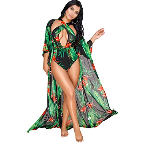 Maillot de bain une pièce imprimé floral femme col V profond pour plage et bikini set