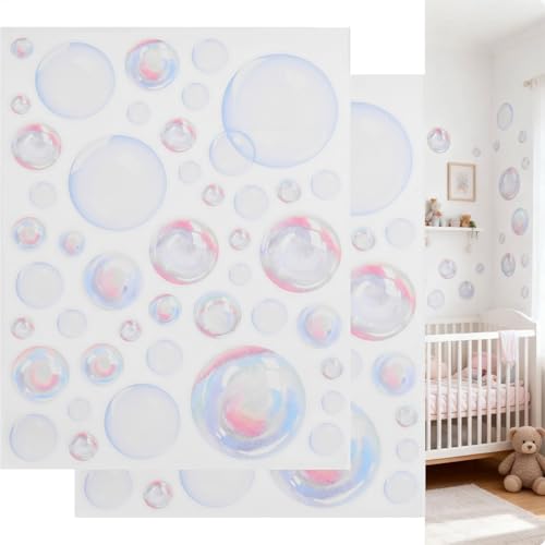 Vinilos decorativos de burbujas para pared baño 2 láminas